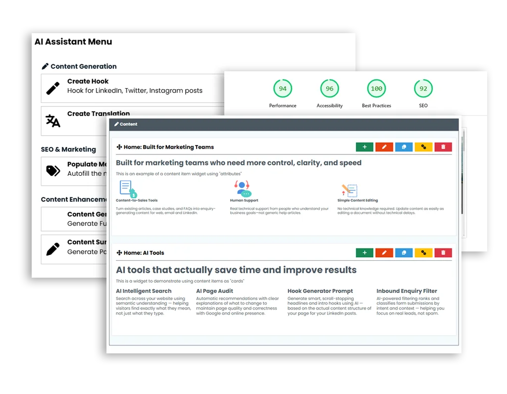 Publishing options in the CMS