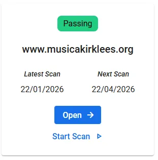 PCI compliance passing status