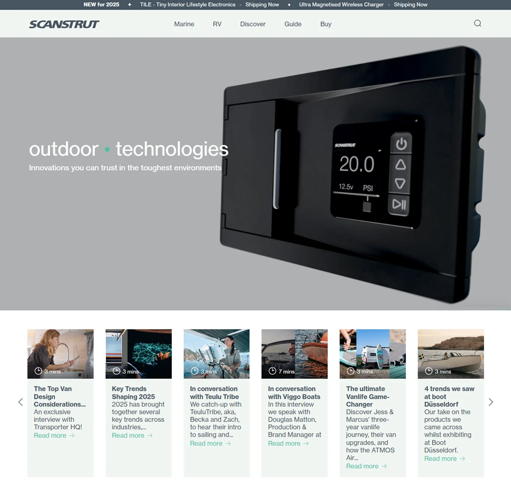 Scanstrut website homepage