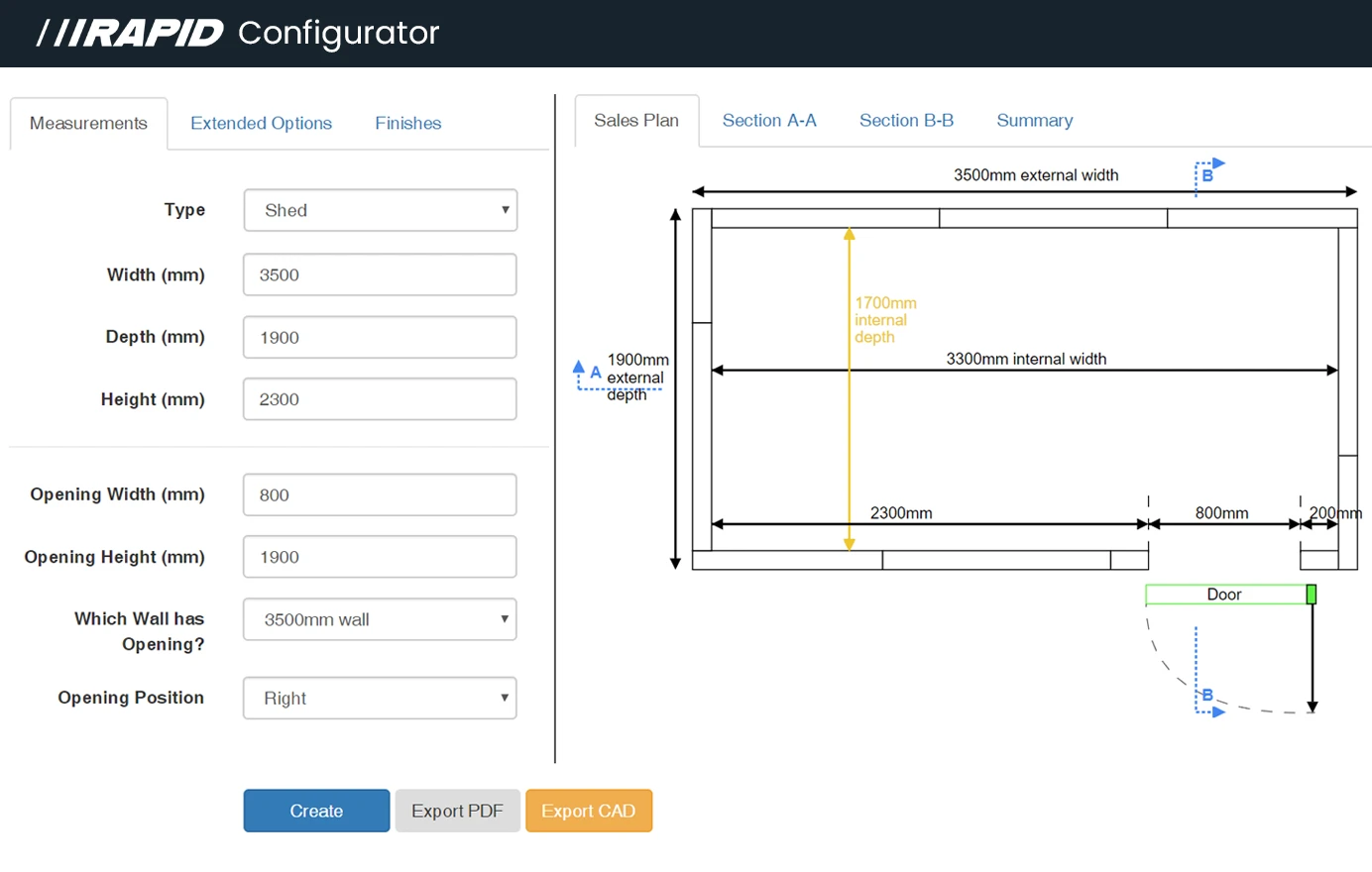 GR Scott coldroom configurator