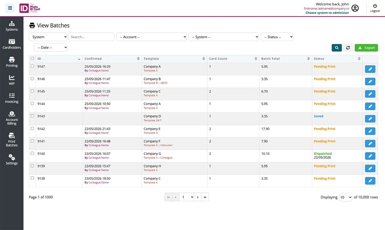 Mavis 2 ID card management platform