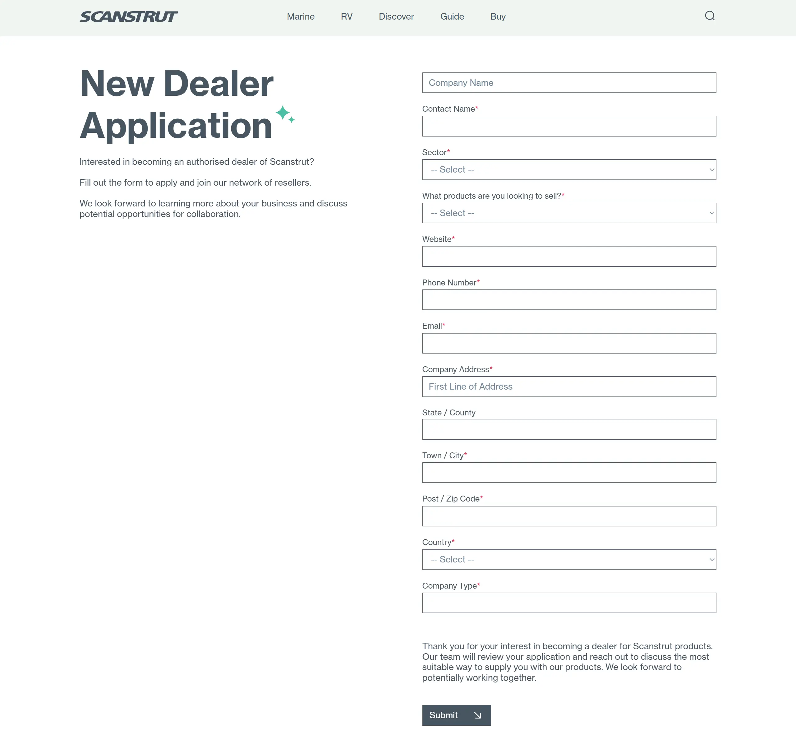 Optimised contact forms